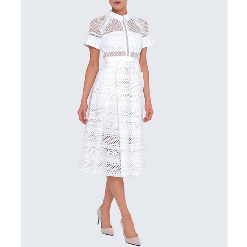 NWT Self Portrait Raglan Midi Dress UK4 US0 White - Picture 4 of 15
